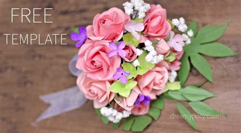 How to make rose paper bouquet, FREE template and full tutorial