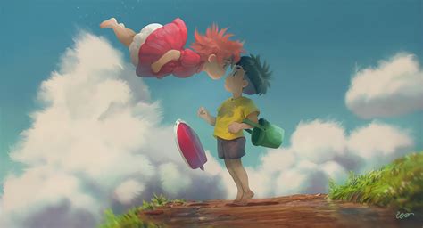 Ponyo and Sosuke - Studio Ghibli HD Wallpaper by Rodrigo Alexandrino ICO