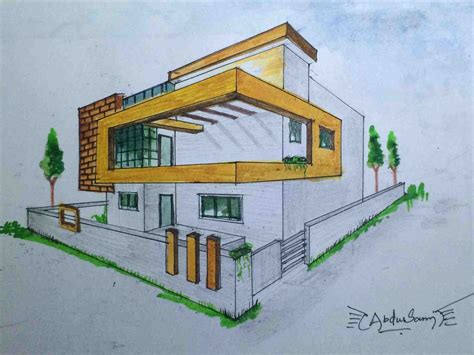 Perspective House Drawing at GetDrawings | Free download