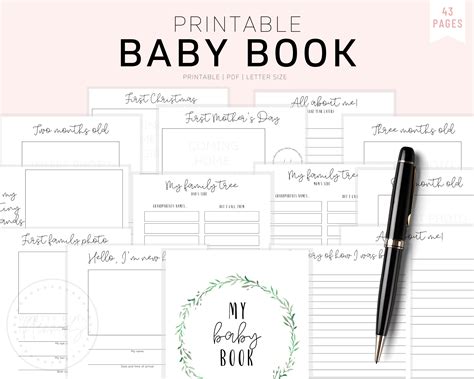 Baby Book Printable Baby Book Pages Baby Memory Book Baby | Etsy