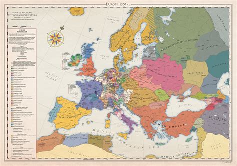 Europe 1500, Historical Map - Etsy Australia