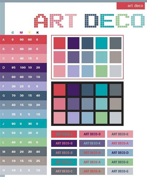 Art Deco Color Scheme, Art Deco Colors, Colour Pallette, Palette Art ...