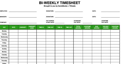 Free Bi-Weekly Timesheet Template | QuickBooks Canada