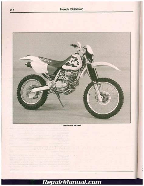 Honda XR250L XR250R XR 400R 1986-2004 Haynes Repair Manual