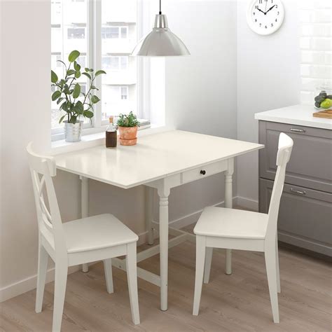 Ikea Small Dining Table And Chairs Ingatorp Extendable Table, Black, Max. Length: 61" - The Art ...