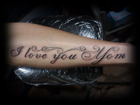 Cute I love you mom quote tattoo on arm - Tattooimages.biz