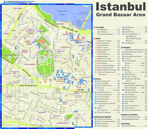 El gran bazar de estambul mapa - bazar de Estambul mapa (Turquía)