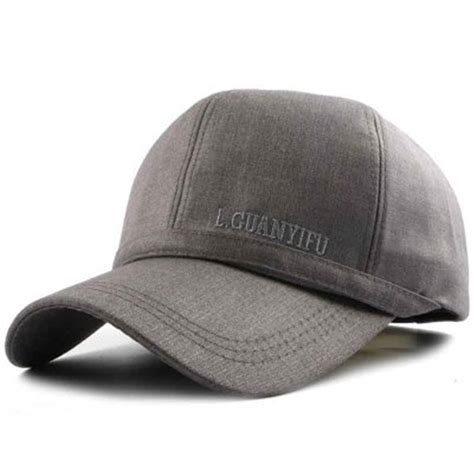 Men Cotton Baseball Cap Light Gray