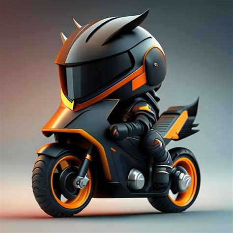 Premium AI Image | a black and orange helmet with orange and black stripes on it