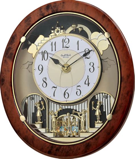 Small World Musical Motion Wall Clock, Woodgrain Stars, 4MH843WS23 ...