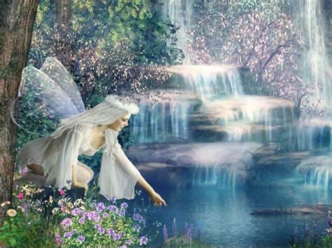 Fairies Amazing,fairy, Artwork, Fantasy, Full Hd Wallpapers,mobile - Fairy Near A Waterfall ...