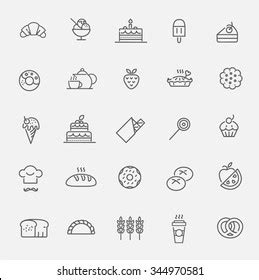 Bakery Icon Set Stock Vector (Royalty Free) 344970581 | Shutterstock