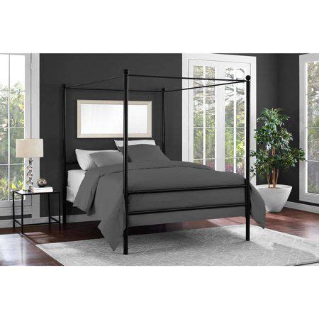 Mainstays Metal Canopy Bed - Walmart.com | Metal canopy bed, Black ...