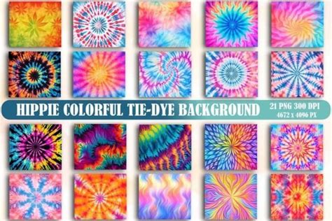 Hippie Colorful Tie-Dye Background Bundle Bundle · Creative Fabrica