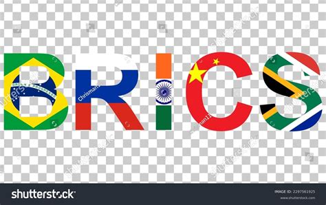 Brics Alphabet Country Isolated On Transparent Stock Vector (Royalty ...