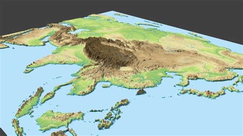 Asia 3D surface mountain | CGTrader