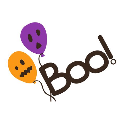 Word boo with balloons halloween, vector art illustration. Vector ...