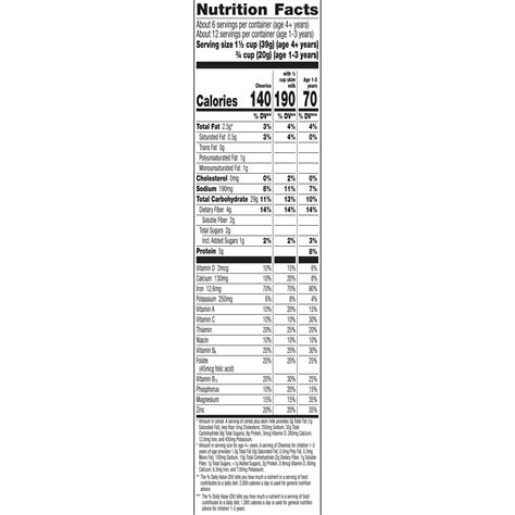 Cheerios Nutrition Facts Label | Besto Blog