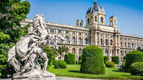 Architecture Austria Museum of Art History Palace Park Sculpture Vienna 4K HD Travel Wallpapers ...