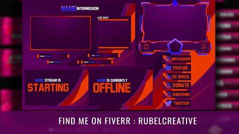 Twitch Overlay Custom Screens, Offline, Fiverr, Twitch, Overlays, Logo Design, Banner, Layout ...