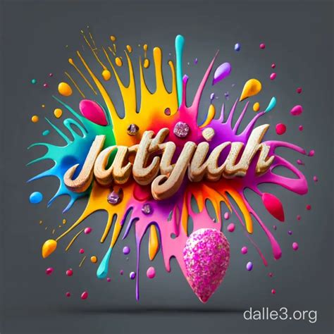 Vibrant Pink 3D Splash with Elegant Metallic JaTyiah Text Adorned with ...