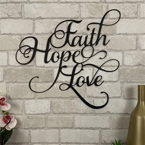 Faith Hope Love Metal Art Sign – Metal Expression