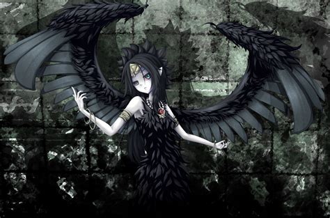 Dark Anime Girl With Wings