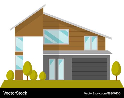 Residential house cartoon Royalty Free Vector Image