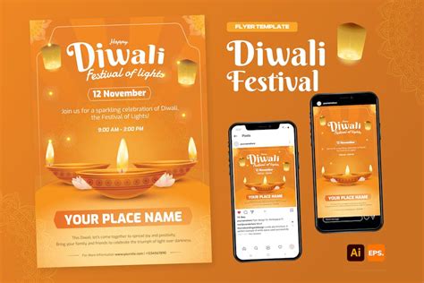 Diwali Festival Flyer Template, Graphic Templates - Envato Elements