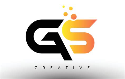 GS Black Orange Letter Logo Design. GS Icon with Dots and Bubbles ...