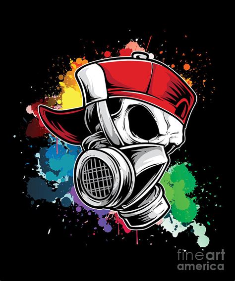 Urban Hip Hop Paint Splatter Spray Paint Graffiti Artist Gas Mask Street Art Digital Art by ...