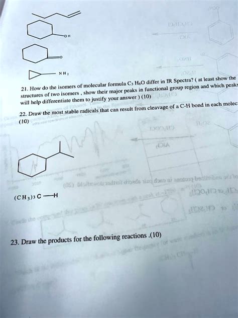 SOLVED: At least, how do the molecular formulas C2H6O and C3H8O differ in IR Spectra? How do the ...