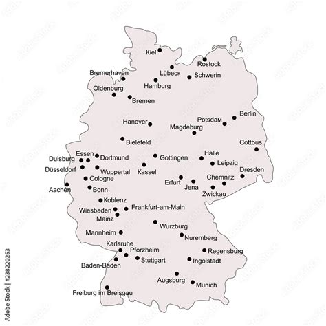 Coloring Map Cities Of Germany With Printable