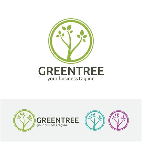 Green tree vector logo design 6198403 Vector Art at Vecteezy