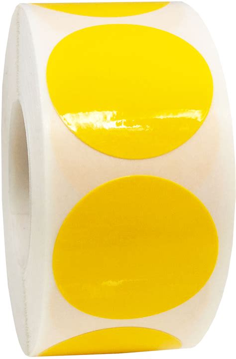 Laminated Yellow Circle Dot Stickers, 1" Inch Round, 500 Labels on a Roll - Walmart.com ...