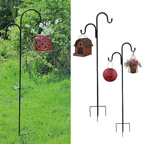 BOOBEAUTY Shepherd Hook, Adjustable Thick Heavy Duty Rust Resistant Steel Hanging Hook,Garden ...