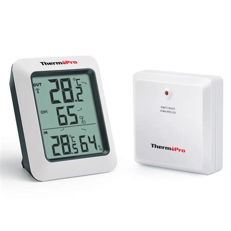 ThermoPro TP60 60M Wireless Digital Hygrometer Indoor Outdoor Thermometer Humidity Monitor with ...