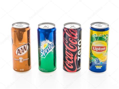 Soda pop soft drink cans – Stock Editorial Photo © mrsiraphol #110889216