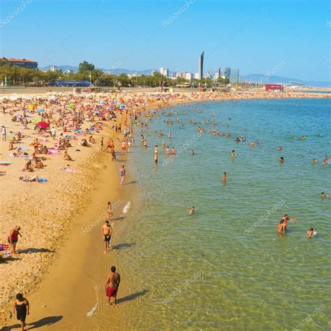 La Nova Icaria Beach, in Barcelona, Spain – Stock Editorial Photo ...