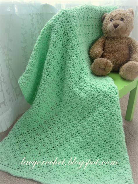 Lacy Crochet: Crochet Green Baby Blanket, free pattern