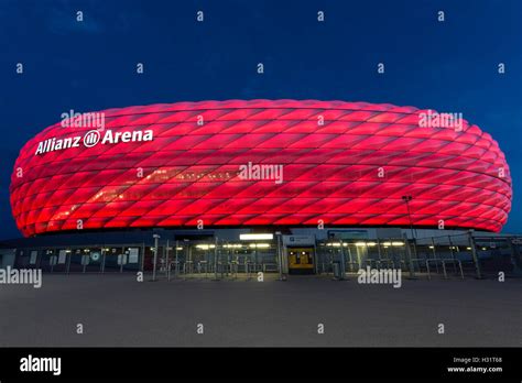 The Allianz Arena - A football stadium in Munich, Bavaria, Germany with ...