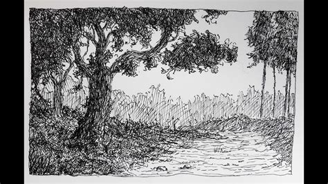 Landscape Pen Drawing at PaintingValley.com | Explore collection of ...