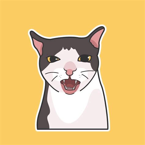 Premium Vector | Crunchy Cat Meme Vector Cute Illustration