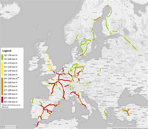 An updated map of the European high speed rail network : r/europe