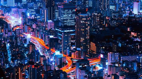 HD wallpaper: city buildings, city lights, Tokyo, night, building ...