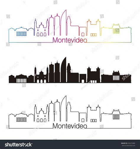 Montevideo Skyline Linear Style Rainbow Editable Stock Vector (Royalty Free) 636375980 ...