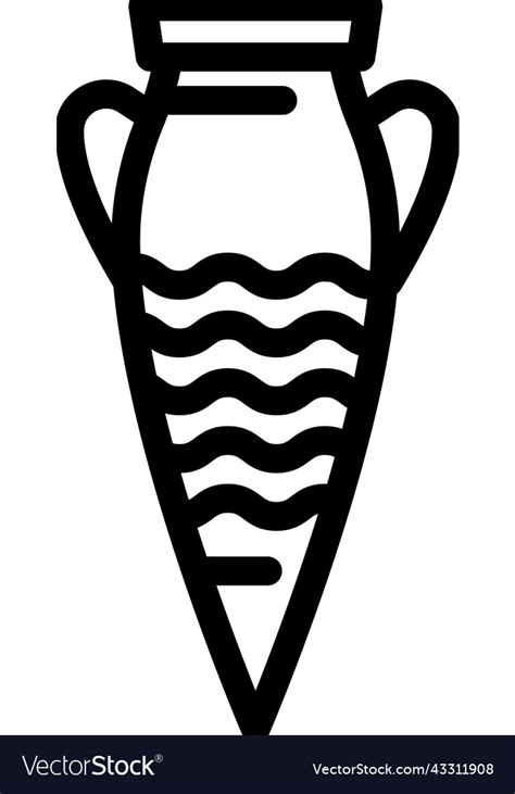 Earthenware amphora line icon Royalty Free Vector Image