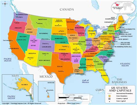 World Political Map With Capitals - United States Map