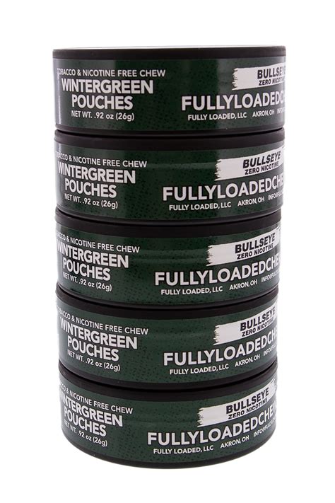 Fully Loaded Chew - 5 Pack Wintergreen Pouches - Smokeless Alternative, Non-Flavored, Aid to ...