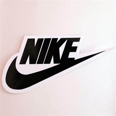 #1775 Nike Black and White Swoosh Logo , 13 x 7 cm decal sticker ...